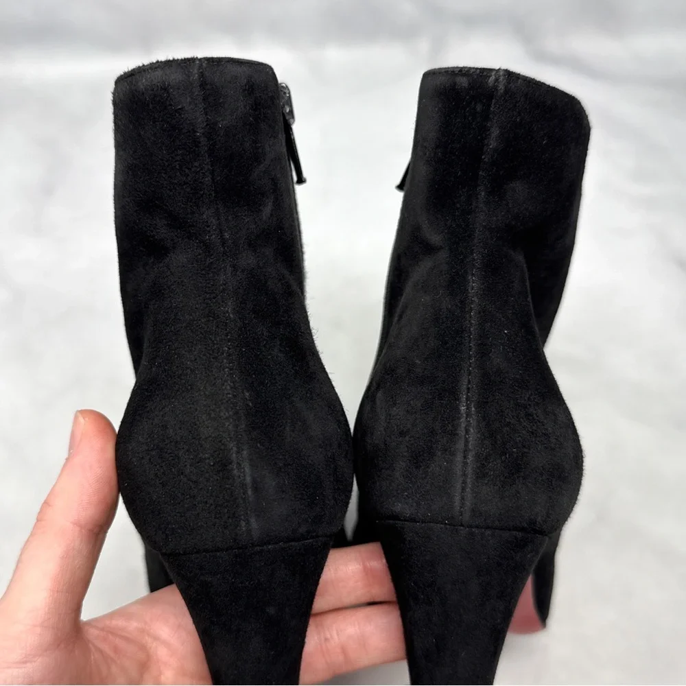 Christian Louboutin Christina 85 Tassel Suede Block Heel Ankle Boots Black 35